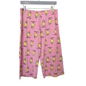 Vintage Y2K Fred Is Red Pajama Pants Size L Chicks Rule Pink Lounge 100% Cotton